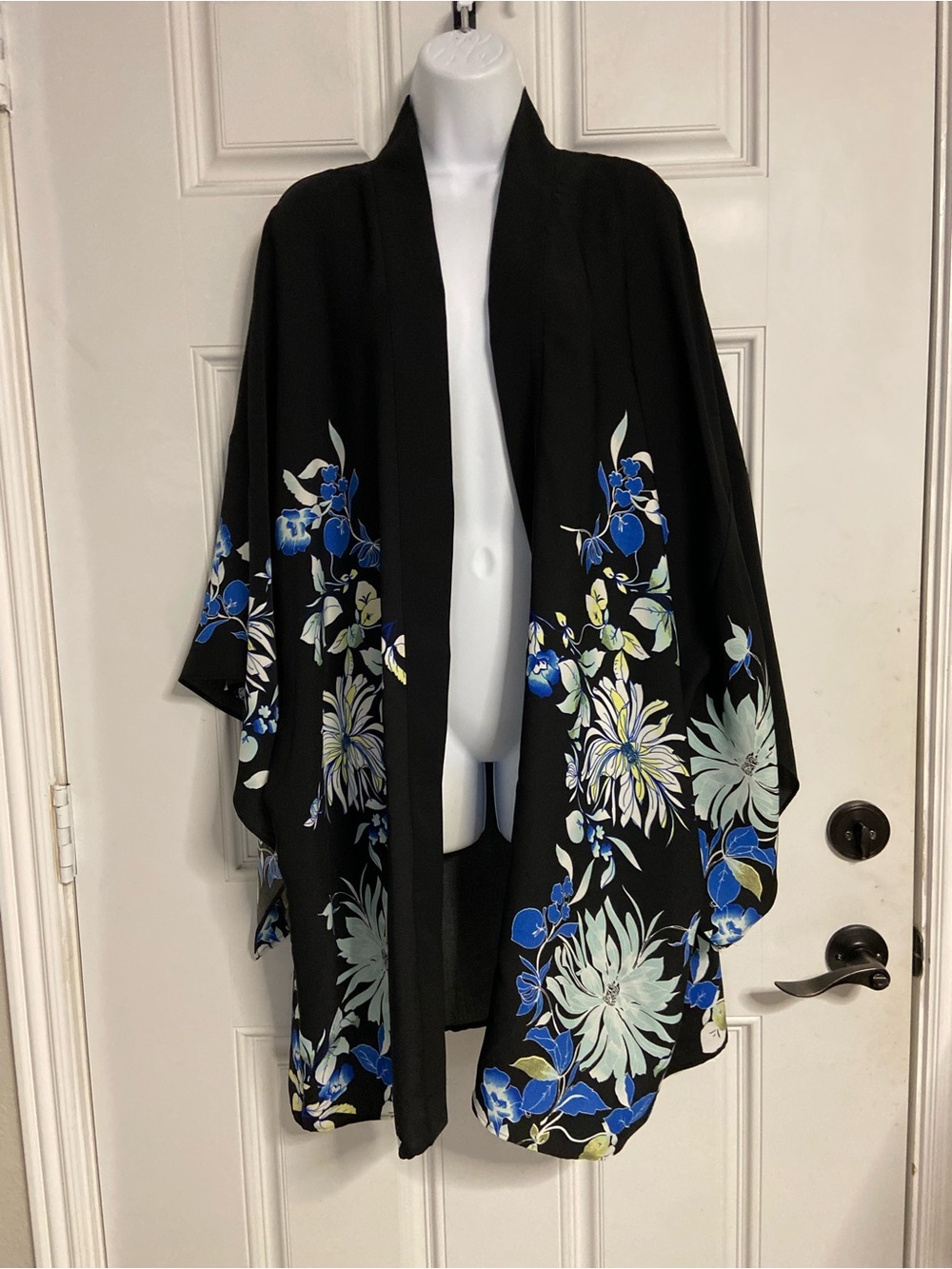 ALFANI Black Floral KIMONO Cardigan Cover-Up *PLUS SIZE